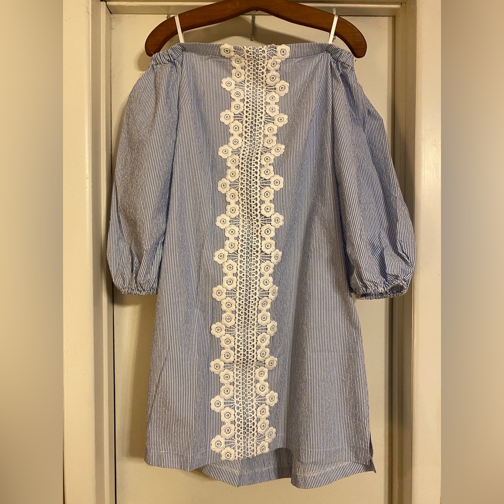 Eliza J off the shoulder dress.